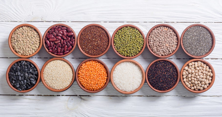Cereals and beans in bowl