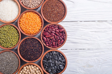 Cereals and beans in bowl