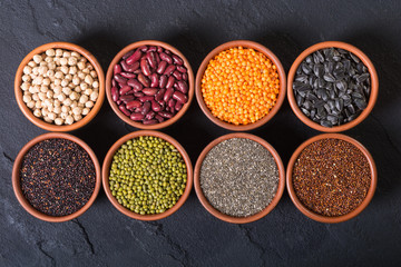 Cereals and beans in bowl