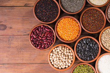 Cereals and beans in bowl