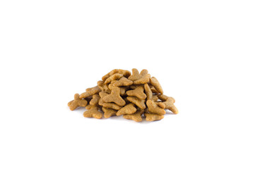 dry pet food isolate on white background