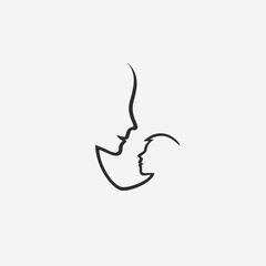 mom and baby vector icon