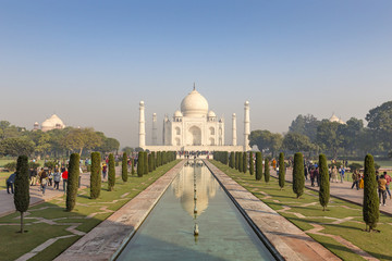 Fototapeta na wymiar Taj Mahal from main entrance, Agra, Uttar Pradesh, India