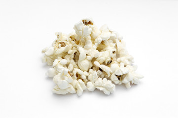 bunch of popcorn on white background