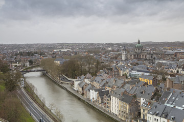 Fototapeta premium Cityscape of Namur view from the Historic Citadel of Namur, Wallonia region, Belgium