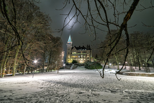 Teleborg castle in Winter - park view, Sweden