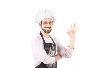 smiling chef with an ok-sign