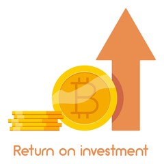Return on investment icon, cartoon style