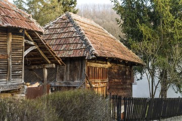 Fototapeta na wymiar rural ethno house. village house