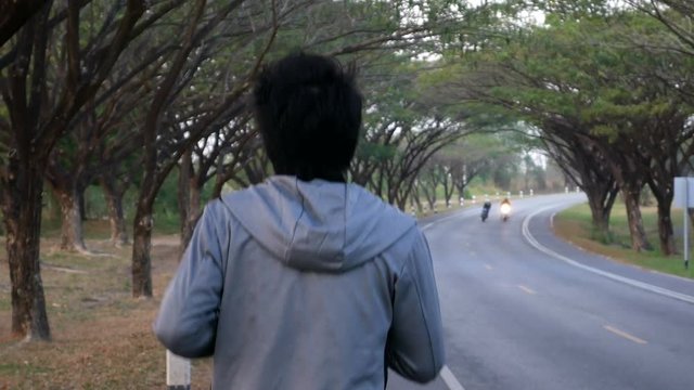 fitness man running in the park