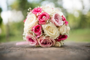 Close up of bridal bouquet