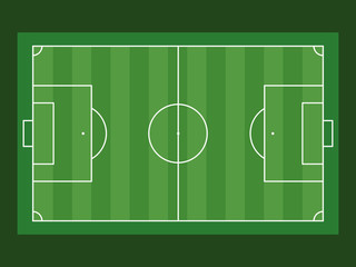 Football field aerial view on green background