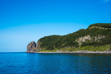知床観光船からの景色　プユニ岬