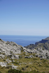 beautiful view from a hill on the sea, postcard idyll, Mallorca