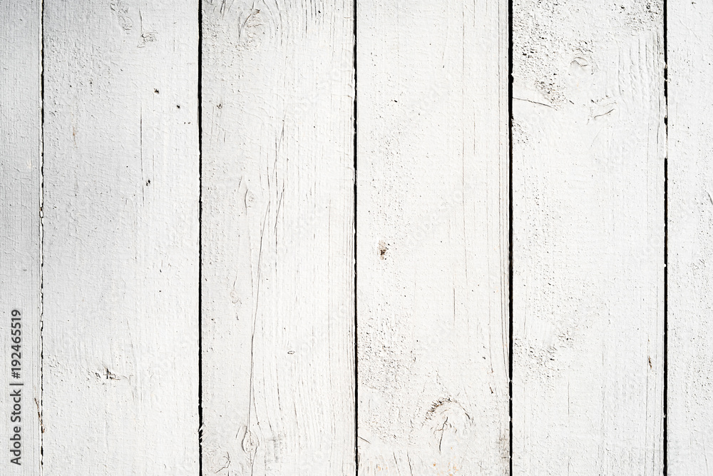 Sticker White wood planks background