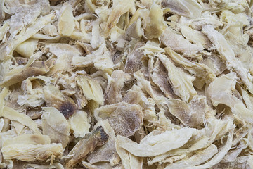 Raw codfish on the market, texture