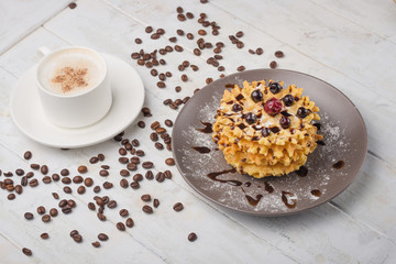 coffee and waffles