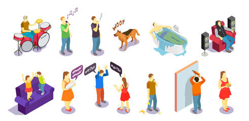 Fototapeta premium Neighbors Relations Isometric People