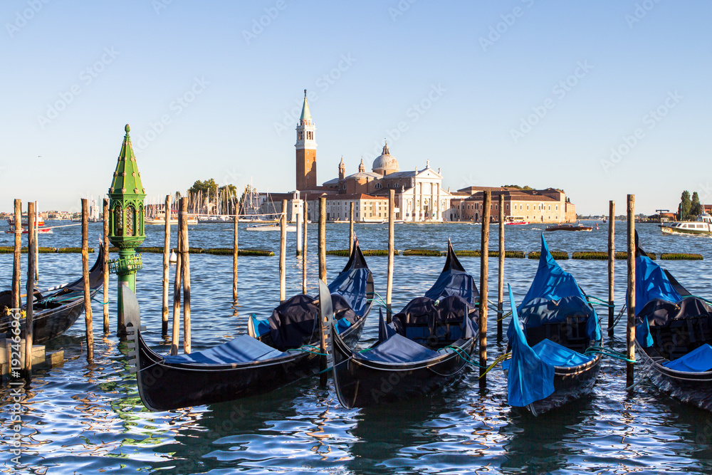 Wall mural Gondolas in Grand Channel, Venice, Italy