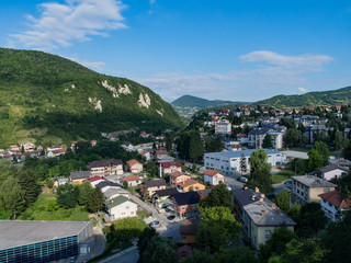 Landscape of Jajce city from fortress