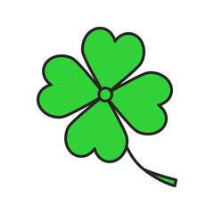 Four leaf clover color icon