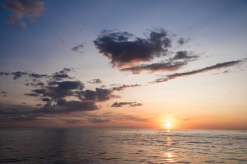 知床観光船からの景色　夕陽