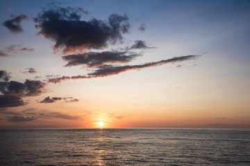 知床観光船からの景色　夕陽