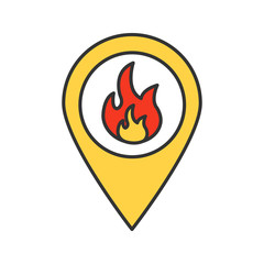 Fire location color icon