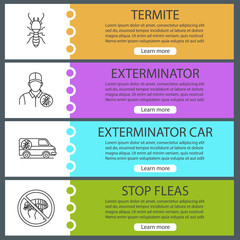 Pest control web banner templates set