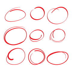 Red Circle Grading Marks with Swoosh Feel - Marking up Papers