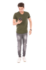 Fototapeta premium a teenager checking his phone