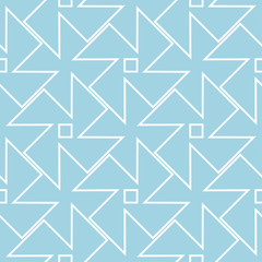Navy blue and white geometric ornament. Seamless pattern