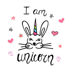  I am unicorn vector lettering.