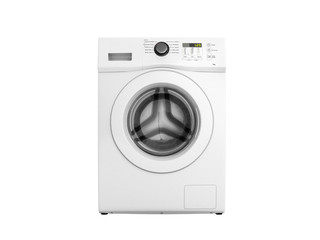 Washing machine without shadow on white background 3d illustration