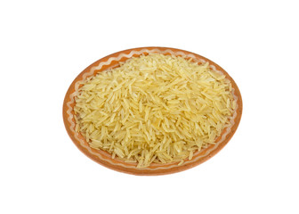 brown rice isolated on white background