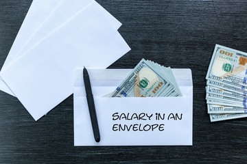 Bribe in an envelope. Salary in an envelope