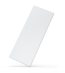 Blank white package. Isolated on white background with soft shadow 3d illustration. Box template
