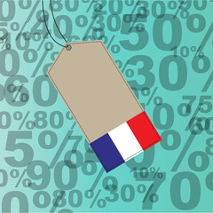 french flag in sale banner 
