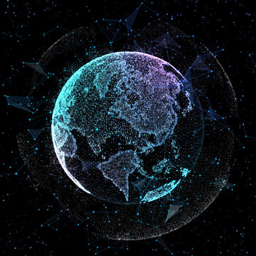 Earth, representing global network connection, international meaning. 3d illustration