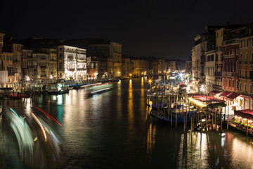 Canal in Venice, Italy at night