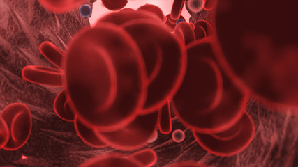 Oxygen in red blood cells in the blood and antibacterial, 3d rendering-1