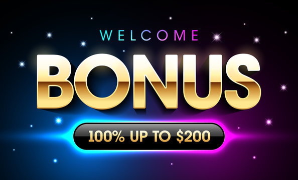 Welcome Bonus casino banner, first deposit bonus