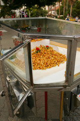 Cleand almonds street market.