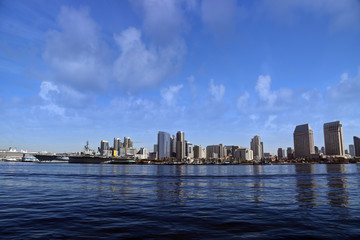 Fototapeta na wymiar The San Diego, California skyline from San Diego Bay.