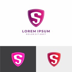 Letter S Logo. C Letter Design Vector with Shield