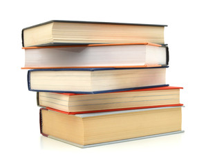 Stack of books isolated on white background