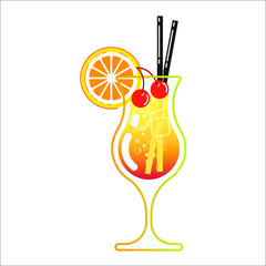 alcoholic cocktail in a glass.