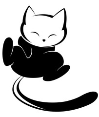 Cat logo illustration on white background.