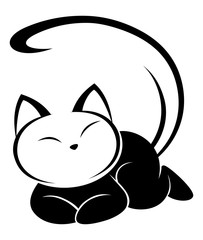 Cat logo illustration on white background.