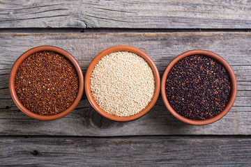 Black , white and red quinoa
